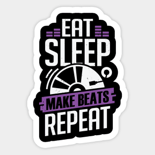 Eat Sleep Make Beats Repeat DJ Disc Jockey Gift Sticker